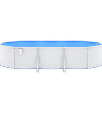 Stahlwand-Pool Oval 610x360x120 cm Weiß