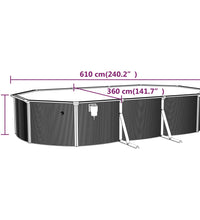 Stahlwand-Pool Oval 610x360x120 cm Weiß