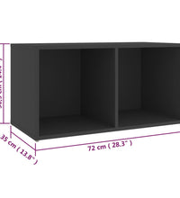 TV-Schränke 2 Stk. Grau 72x35x36,5 cm Holzwerkstoff
