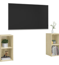 TV-Schränke 2 Stk. Sonoma-Eiche 72x35x36,5 cm Holzwerkstoff