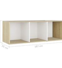 TV-Schränke 2 Stk. Weiß Sonoma-Eiche 107x35x37 cm Holzwerkstoff