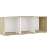 TV-Schränke 2 Stk. Weiß Sonoma-Eiche 107x35x37 cm Holzwerkstoff