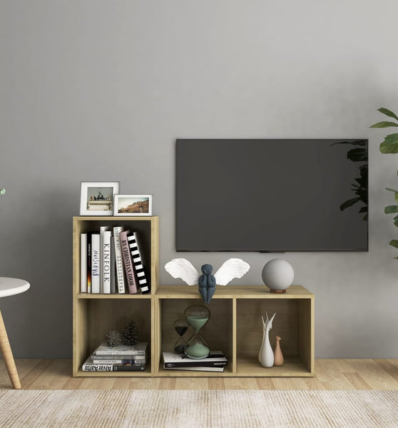 TV-Schränke 2 Stk. Sonoma-Eiche 72x35x36,5 cm Holzwerkstoff