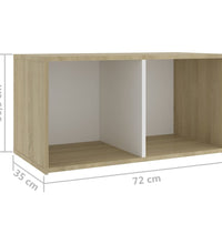 TV-Schränke 2 Stk. Weiß Sonoma-Eiche 72x35x36,5cm Holzwerkstoff