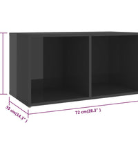 TV-Schränke 4 Stk. Hochglanz-Grau 72x35x36,5 cm Holzwerkstoff
