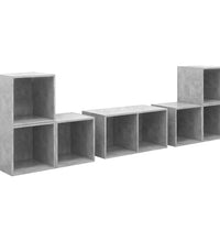 6-tlg. TV-Schrank-Set Betongrau Holzwerkstoff
