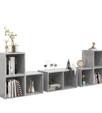 6-tlg. TV-Schrank-Set Betongrau Holzwerkstoff