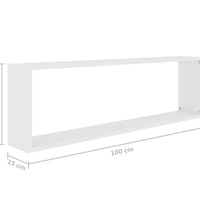 Würfelregale 2 Stk. Weiß 100x15x30 cm Holzwerkstoff