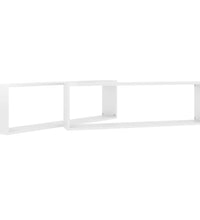 Würfelregale 2 Stk. Hochglanz-Weiß 100x15x30 cm Holzwerkstoff