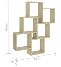 Würfelregal Sonoma-Eiche 78x15x93 cm Holzwerkstoff