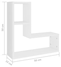 Wandregale 2 Stk. Weiß 50x15x50 cm Holzwerkstoff