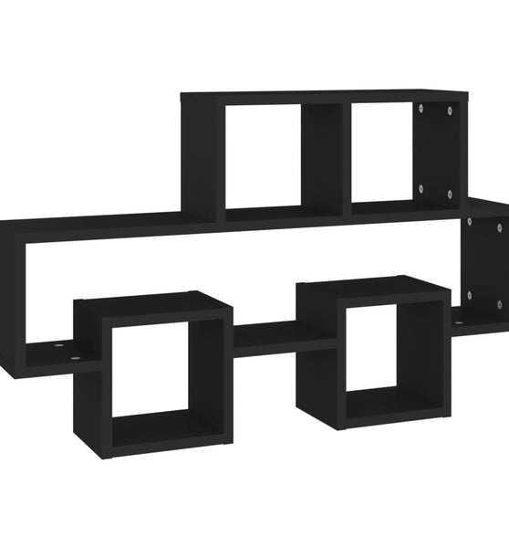 Wandregal in Autoform Schwarz 82x15x51 cm Holzwerkstoff