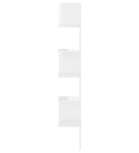 Wand-Eckregal Hochglanz-Weiß 20x20x127,5 cm Holzwerkstoff