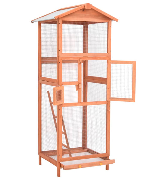 Vogelkäfig 68x62x166 cm Massivholz Fichte