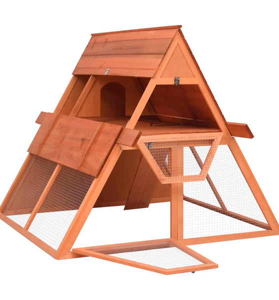 Kaninchenstall 152x127x109,5 cm Massivholz Tanne