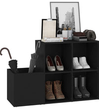 Flur-Schuhschrank Schwarz 105x35,5x70 cm Holzwerkstoff