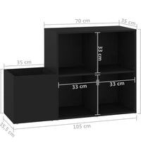 Flur-Schuhschrank Schwarz 105x35,5x70 cm Holzwerkstoff
