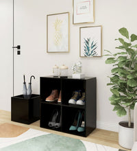 Flur-Schuhschrank Schwarz 105x35,5x70 cm Holzwerkstoff