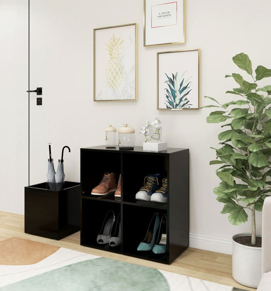 Flur-Schuhschrank Schwarz 105x35,5x70 cm Holzwerkstoff
