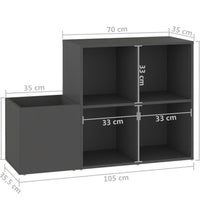 Flur-Schuhschrank Grau 105x35,5x70 cm Holzwerkstoff