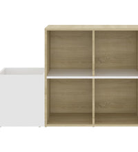 Flur-Schuhschrank Weiß Sonoma Eiche 105x35,5x70cm Holzwerkstoff