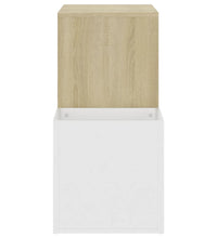 Flur-Schuhschrank Weiß Sonoma Eiche 105x35,5x70cm Holzwerkstoff