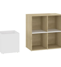 Flur-Schuhschrank Weiß Sonoma Eiche 105x35,5x70cm Holzwerkstoff