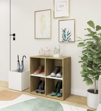 Flur-Schuhschrank Weiß Sonoma Eiche 105x35,5x70cm Holzwerkstoff