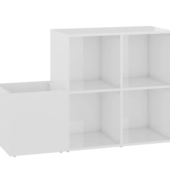 Flur-Schuhschrank Hochglanz-Weiß 105x35,5x70 cm Holzwerkstoff