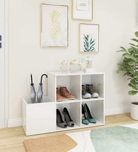 Flur-Schuhschrank Hochglanz-Weiß 105x35,5x70 cm Holzwerkstoff