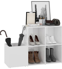 Flur-Schuhschrank Hochglanz-Weiß 105x35,5x70 cm Holzwerkstoff