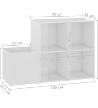 Flur-Schuhschrank Hochglanz-Weiß 105x35,5x70 cm Holzwerkstoff