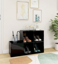 Flur-Schuhschrank Hochglanz-Schwarz 105x35,5x70cm Holzwerkstoff