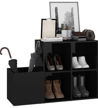 Flur-Schuhschrank Hochglanz-Schwarz 105x35,5x70cm Holzwerkstoff