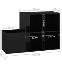 Flur-Schuhschrank Hochglanz-Schwarz 105x35,5x70cm Holzwerkstoff