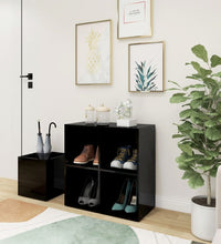 Flur-Schuhschrank Hochglanz-Schwarz 105x35,5x70cm Holzwerkstoff