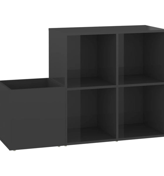 Flur-Schuhschrank Hochglanz-Grau 105x35,5x70 cm Holzwerkstoff