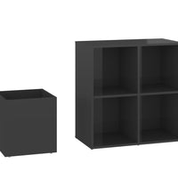 Flur-Schuhschrank Hochglanz-Grau 105x35,5x70 cm Holzwerkstoff