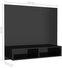 TV-Wandschrank Hochglanz-Schwarz 102x23,5x90 cm Holzwerkstoff