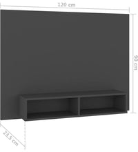 TV-Wandschrank Grau 120x23,5x90 cm Holzwerkstoff