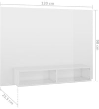 TV-Wandschrank Hochglanz-Weiß 120x23,5x90 cm Holzwerkstoff