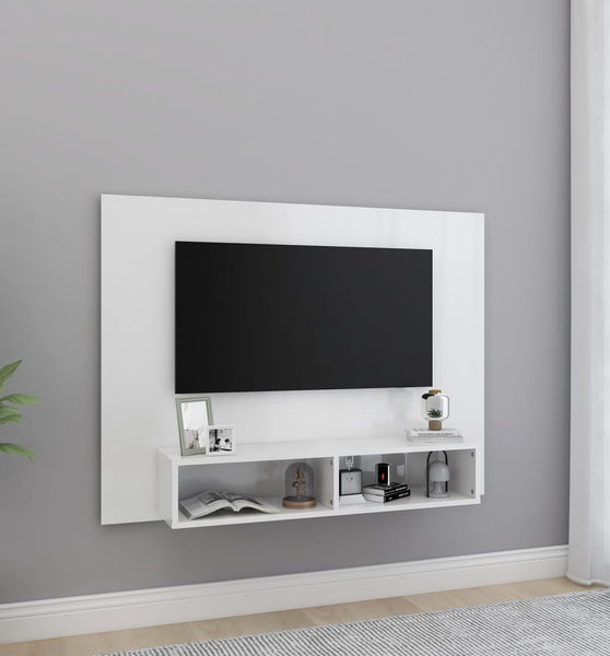 TV-Wandschrank Hochglanz-Weiß 120x23,5x90 cm Holzwerkstoff