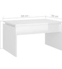 Couchtisch Hochglanz-Weiß 68x50x38 cm Holzwerkstoff