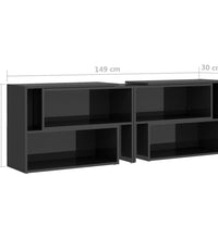 TV-Schrank Hochglanz-Grau 149x30x52 cm Holzwerkstoff