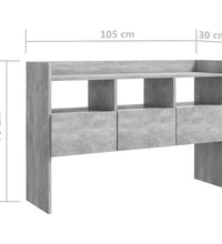 Sideboard Betongrau 105x30x70 cm Holzwerkstoff