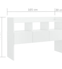 Sideboard Hochglanz-Weiß 105x30x70 cm Holzwerkstoff