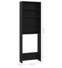 Waschmaschinenschrank Schwarz 64x24x190 cm