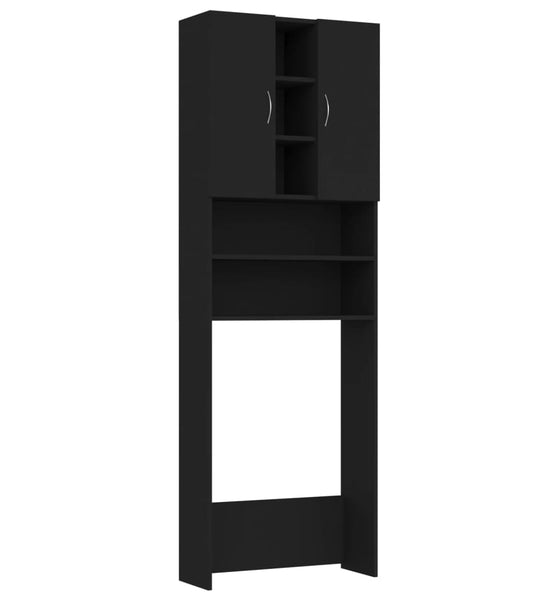 Waschmaschinenschrank Schwarz 64x25,5x190 cm