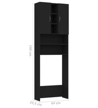 Waschmaschinenschrank Schwarz 64x25,5x190 cm