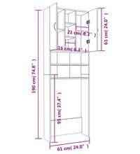 Waschmaschinenschrank Sonoma-Eiche 64x25,5x190 cm